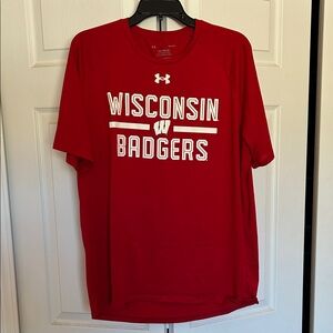 Men’s Under Armour Wisconsin Badgers Performance Tech T-Shirt - Red - Size L